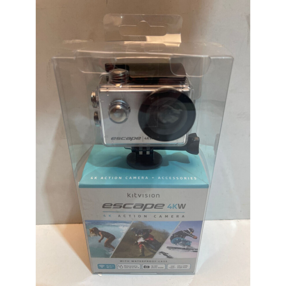 KITVISION Escape 4K Ultra HD Action Camera - Silver & Black