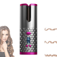(black) Cordless Automatic Hair Curler | Portable Curling Tongs Curly Rotating