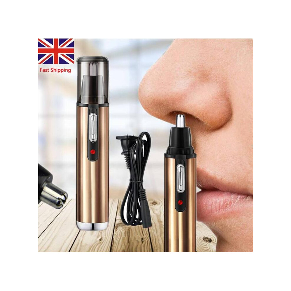 Gold Men's Electric Nose&Ear Hair Trimmer Usb Rechargeable Painless