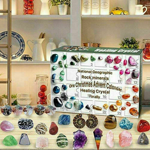 (#2) Christmas Countdown Calendars Healing Crystal Stone Advent Calendar