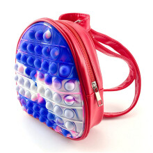 (Red) Popit Bubble Sensory Bag Backpack Fidget Handbag