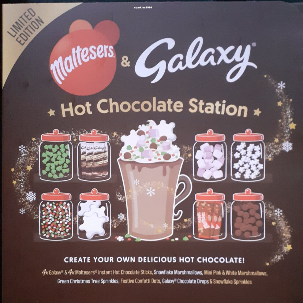 Limited Edition Galaxy & Malteser hot chocolate station With Marshmallows Merry Christmas