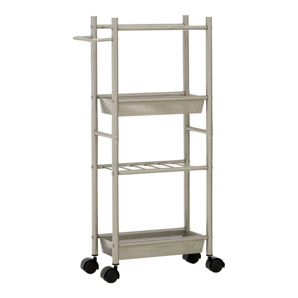 4 TIER TROLLEY BRUSH NICKEL WITH 2 BASKETS