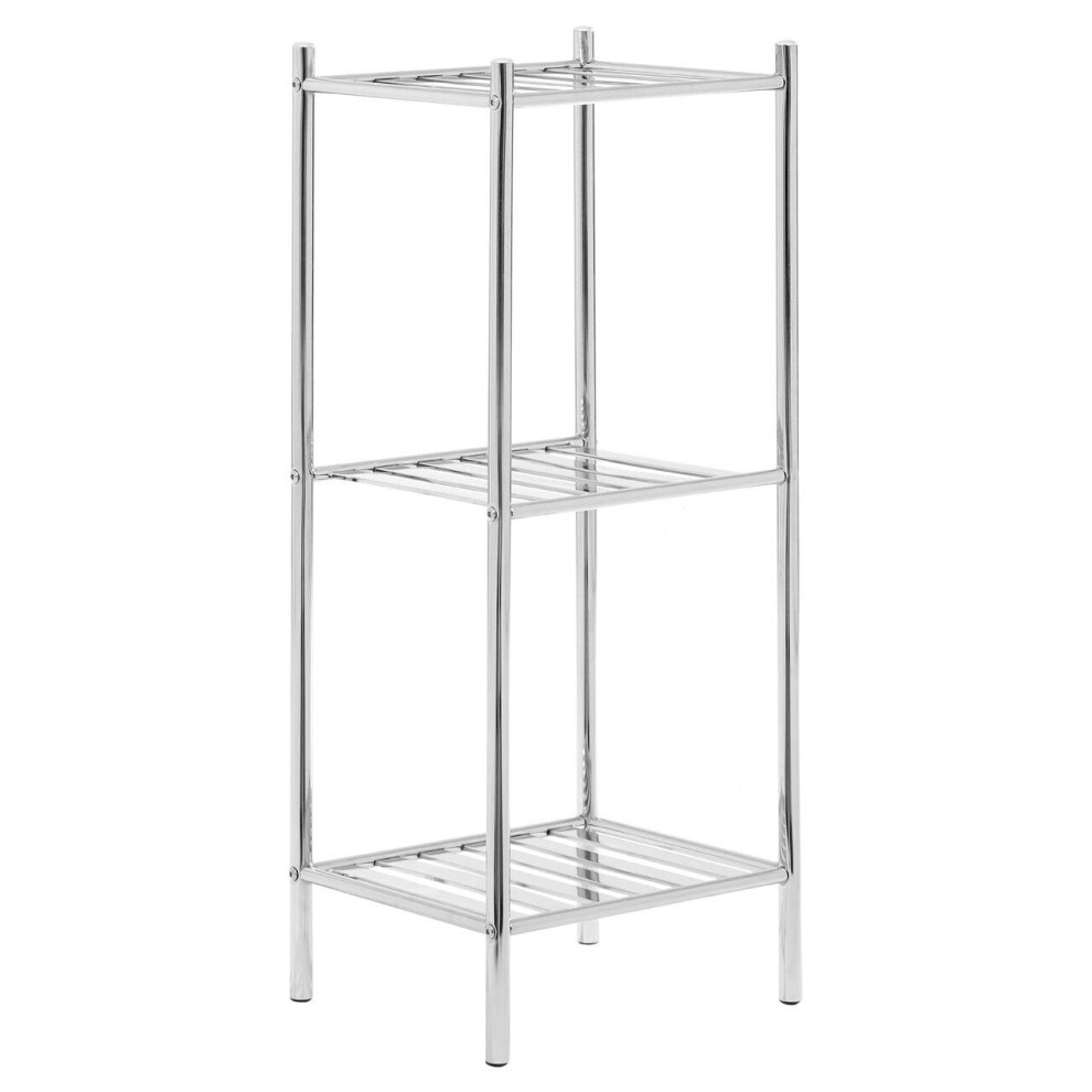 Premier Housewares 3 Tier Chrome Metal Shelf Unit Black