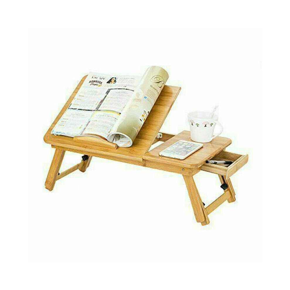 Portable Laptop Notebook Folding Stand Adjustable Bamboo Table Pc Best 799906989044