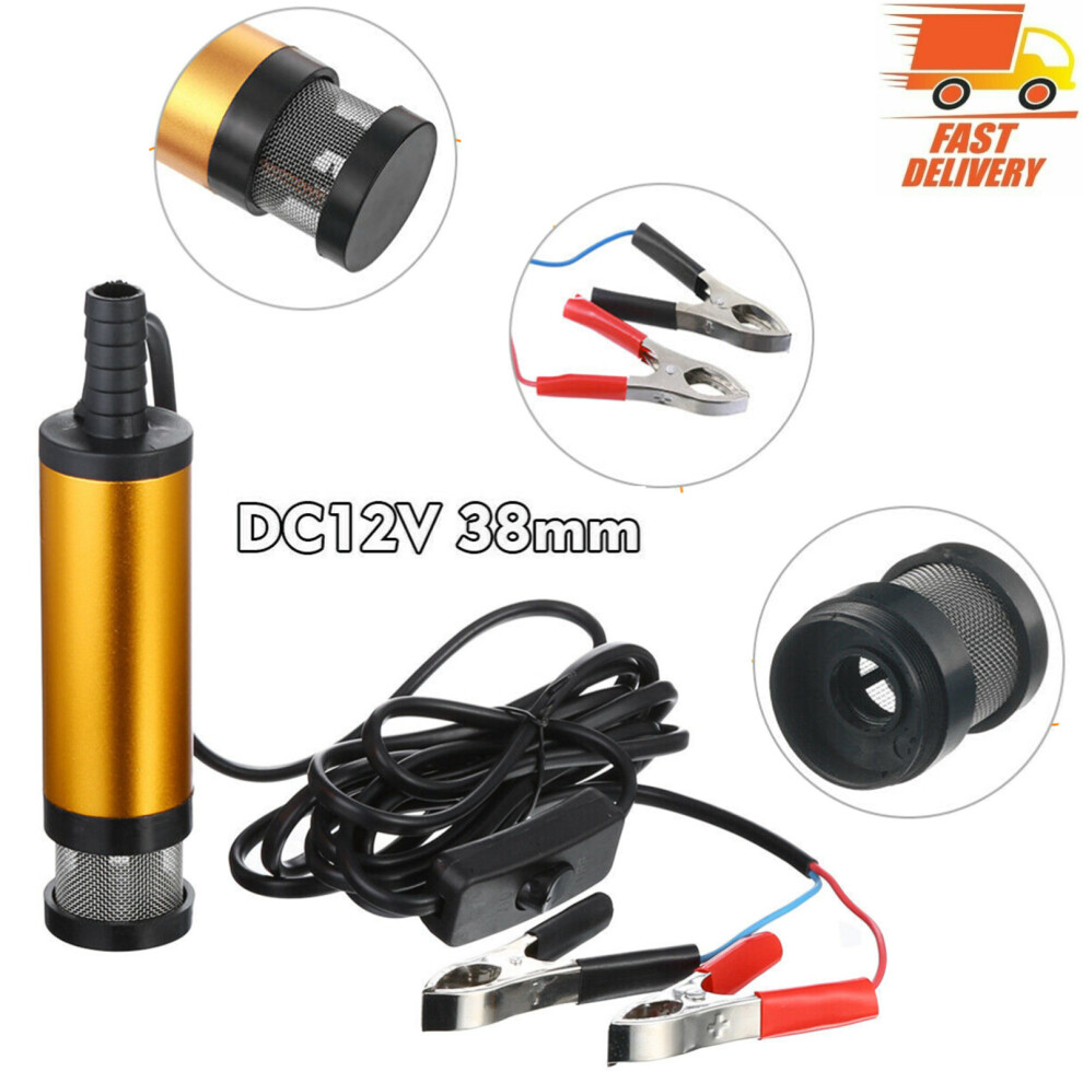 12V 38Mm Oil Diesel Fuel Fluid Water Electric Steel Submersible Transfer Pump Uk 764313859471
