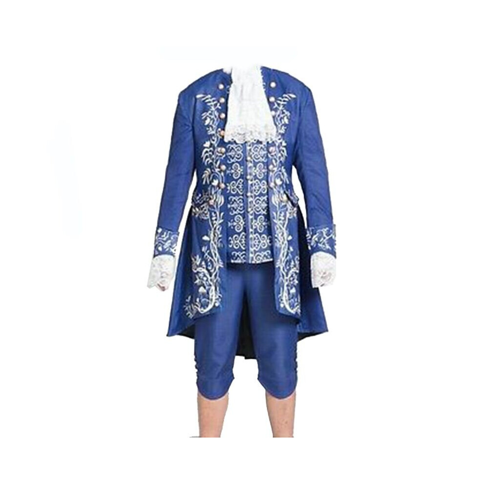 (Coat+Tie+Shirt+Vest+Trousers, S) Beauty And The Beast Costume Adult Cosplay Prince Adam Clothes Party Halloween