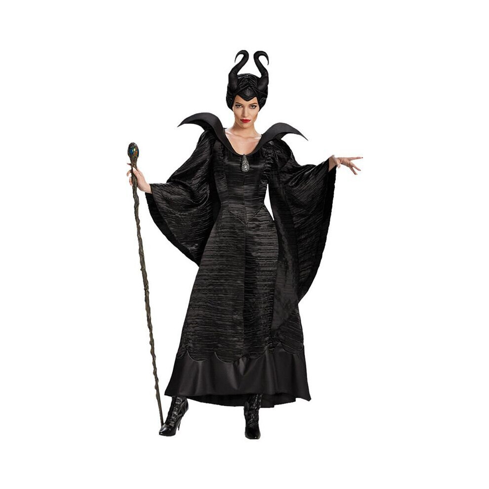 (L) Adult Maleficent Evil Queen Cosplay Costume Outfit Ladies Noble Fancy Dress Black