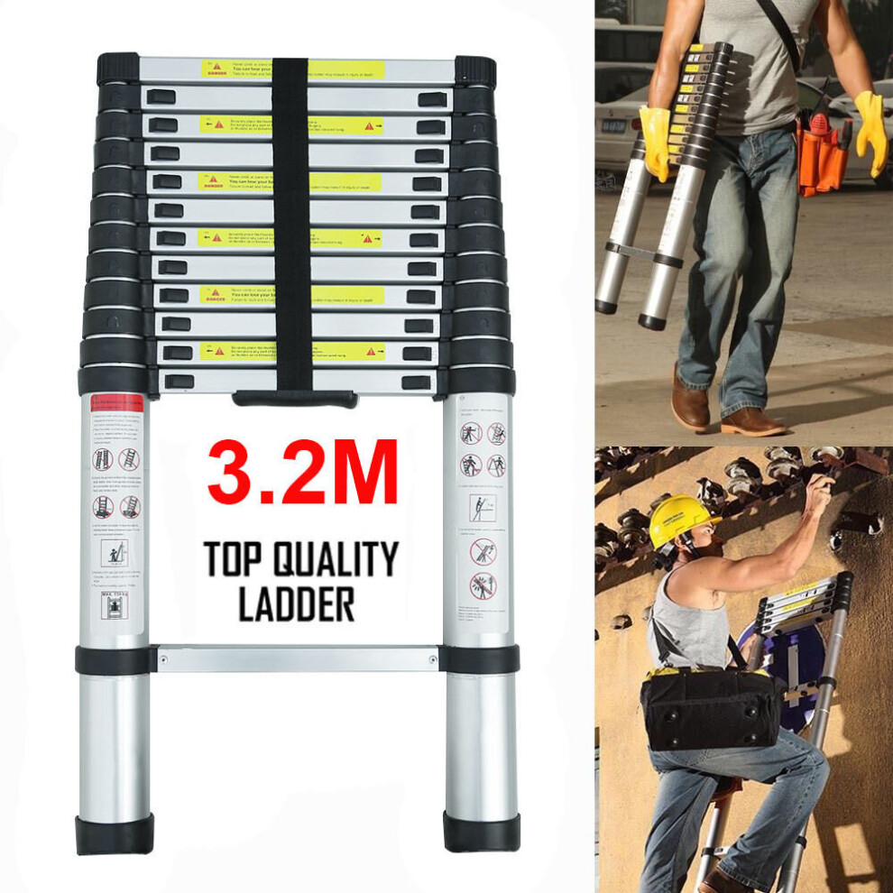 3.2M Aluminum Telescopic Ladder Portable Extension Ladder EN131