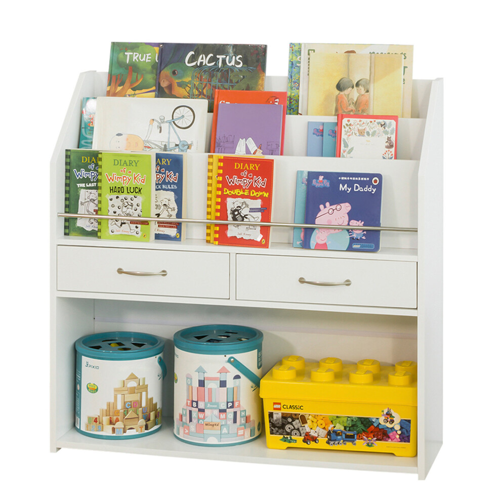 SoBuy KMB39-W  Kids Bookcase Book Shelf with 3 Shelves 2 Drawers
