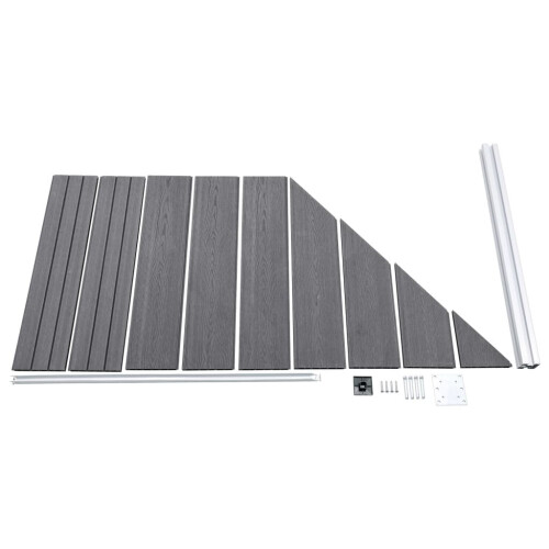 VidaXL vidaXL Zaunelement WPC 95x(105-180) cm Grau 2