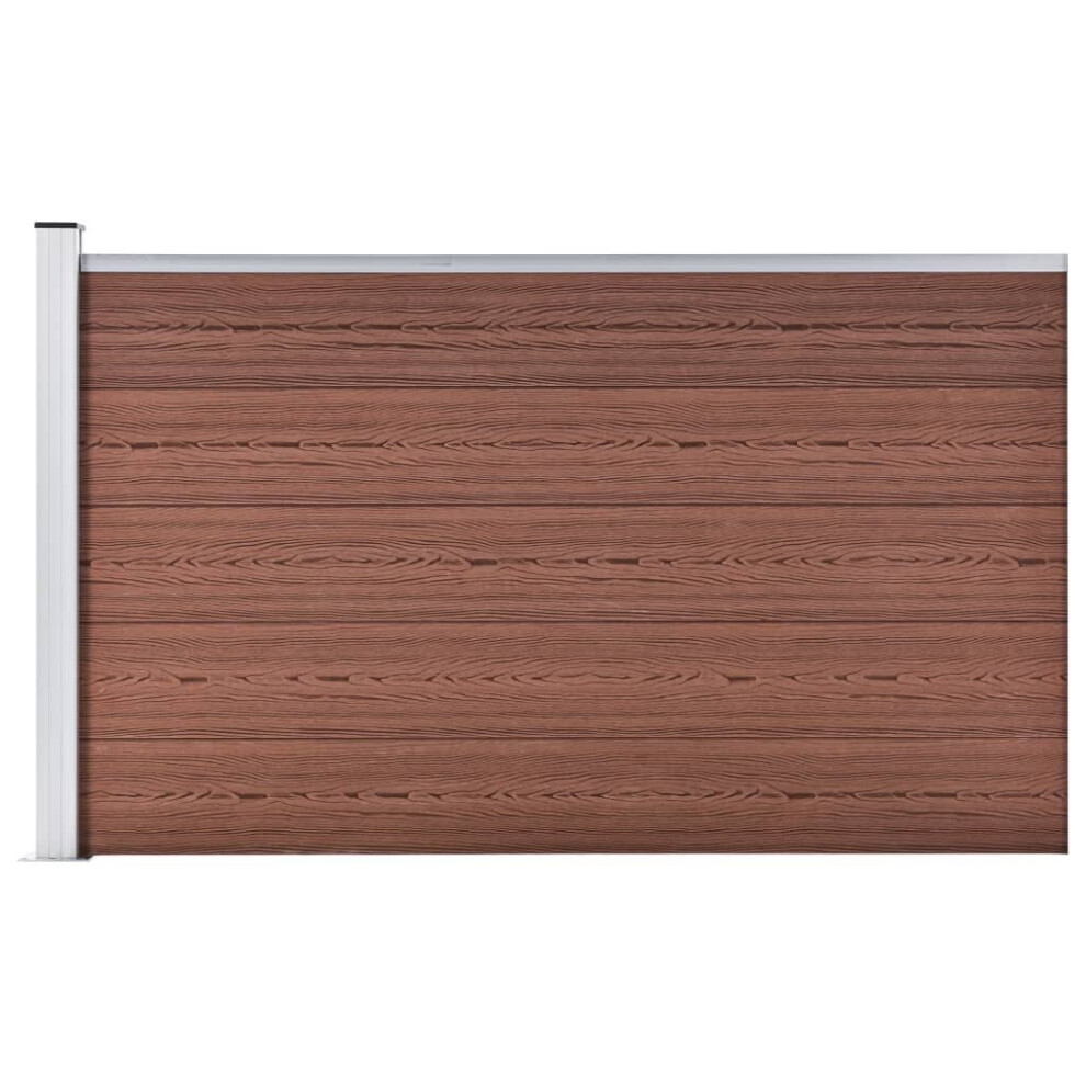 vidaXL Garden Fence WPC Brown Patio Wooden Panel Wall Barrier Edge Border Set