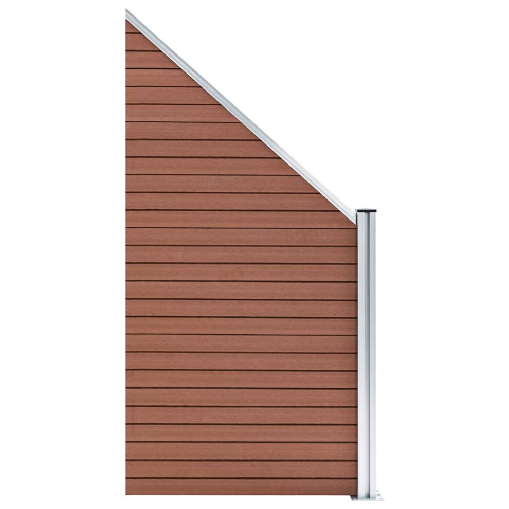 vidaXL Garden Fence WPC 95 x (105-180) cm Brown Outdoor Backyard Fencing Panel