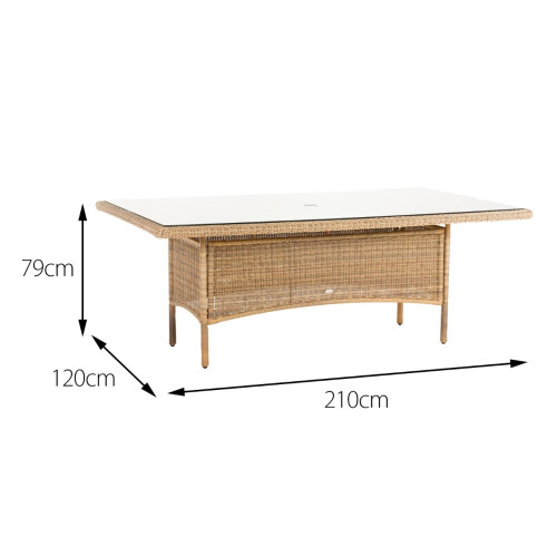 Panama Rattan 8 Seater Rectangle Dining Table in 4 Seasons 2