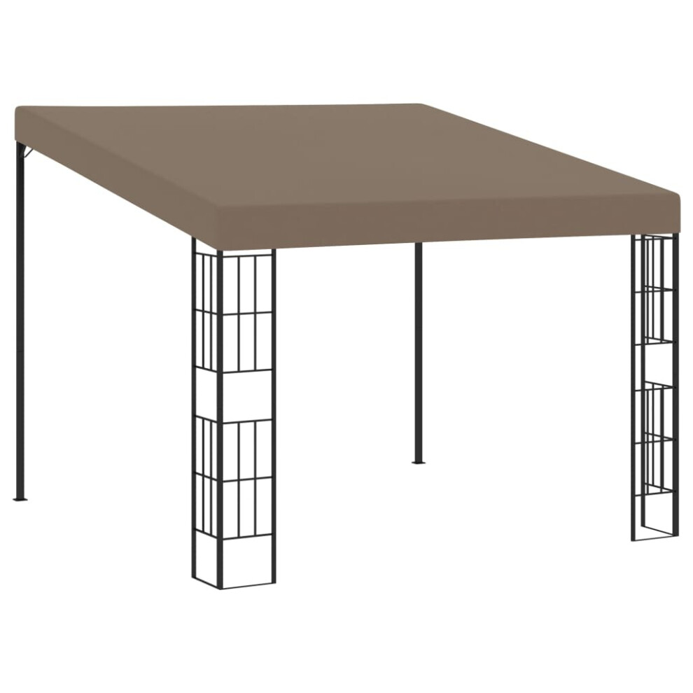 Vidaxl Wall-Mounted Gazebo 3X3 M Taupe Fabric Canopy Shelter Tent Pavilion