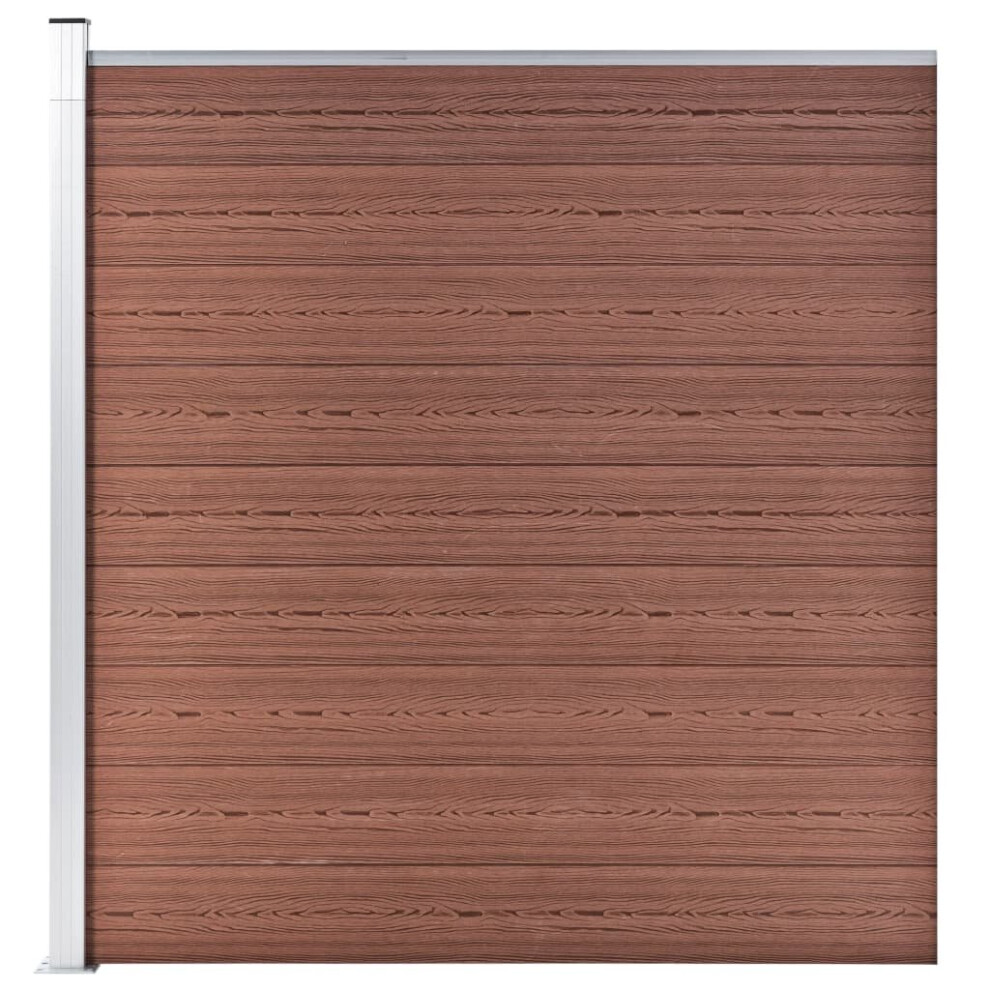 vidaXL Garden Fence WPC 175 x 186 cm Brown Outdoor Backyard Fencing Wall Panel