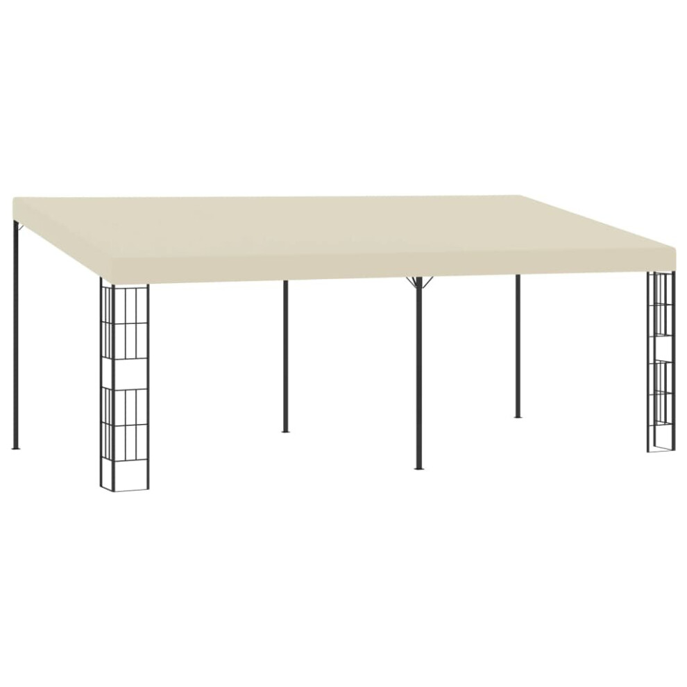 vidaXL Wall-mounted Gazebo Pavilion Canopy Shelter Tent 3x6 m Cream Fabric