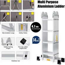 Heavy Duty 4.7 M Multi-Purpose Folding Ladder Aluminium Step Ladder