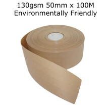 Reinforced Gummed 130g Packing Tape 50mm x 100M Water Activated Eco Friendly