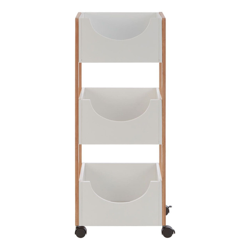 Premier Housewares Nostra 3 Tier Storage Trolley White