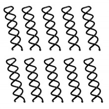 10 stk spiralh?rstifter ikke-skr?mmende kugle tip skruestifter til DIY h?rstil (sort)
