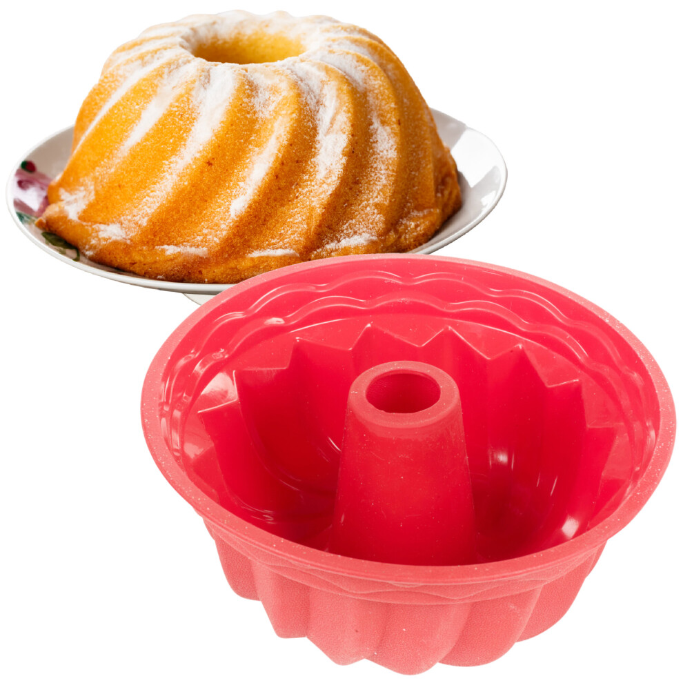 Red Silicone Cake Mould Baking Decorative Bunt Christmas Xmas Events