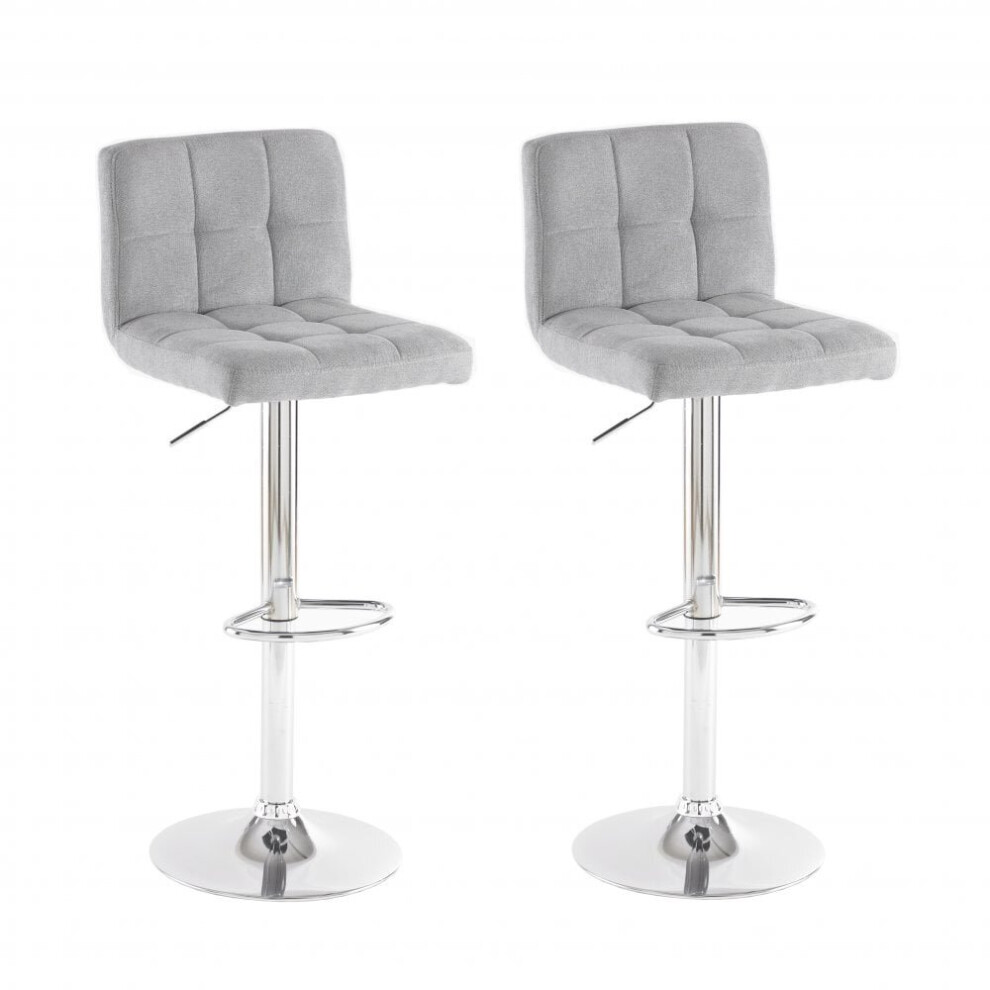 Set Of Two Cuban Fabric Bar Stools With Chrome Leg