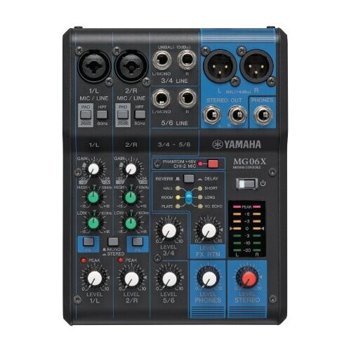 Yamaha YAMAHA MG06X 6-Input Compact Stereo Mixer with Effects
