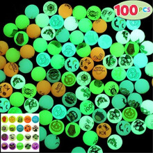 JOYIN 100 Halloween Theme Glow in The Dark Bouncing Balls 20 Designs for Halloween Party Supplies Trick or Treating Goodies