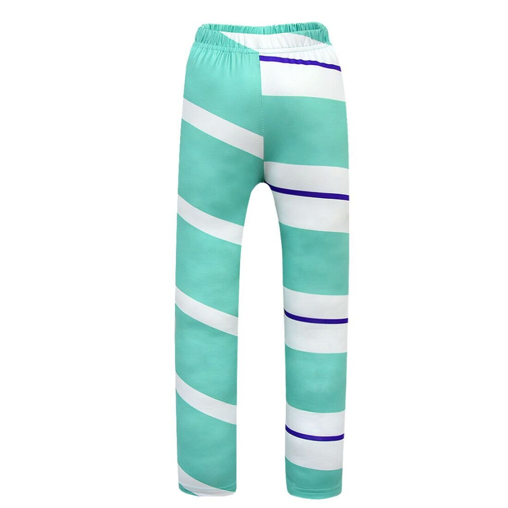 (Leggings, 140Cm) Girls Wreck-It Ralph 2 Vanellope Von Schweetz Skirt & Pants Cosplay Costume Green
