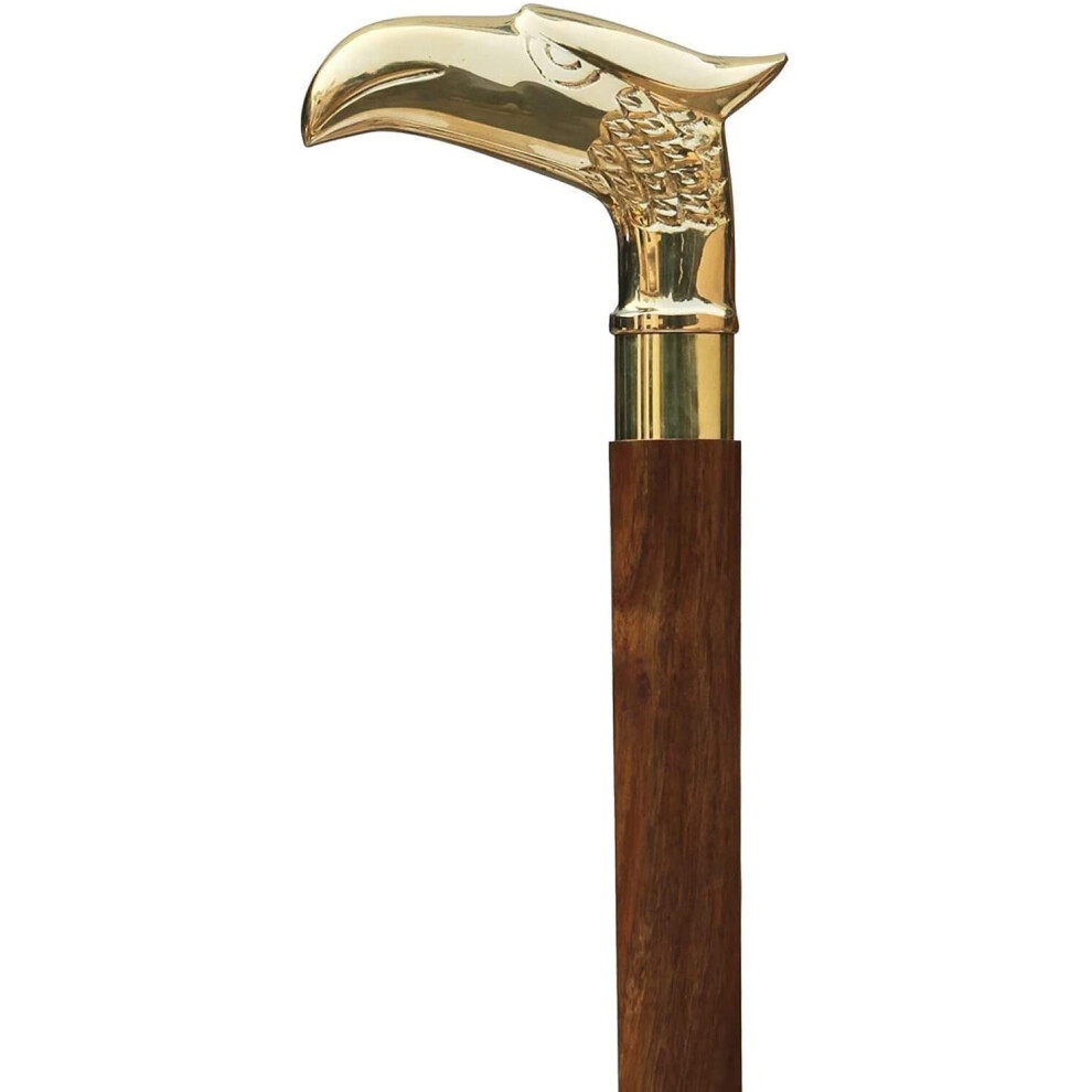 Eagle Walking Stick Gold - Rare Eagle Head Cane Walking Stick for Men and Women - Canes and Walking Sticks with Gold Brass Handle.