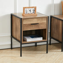 Brown Wooden Beside Table Bedroom Nightstand with Drawer