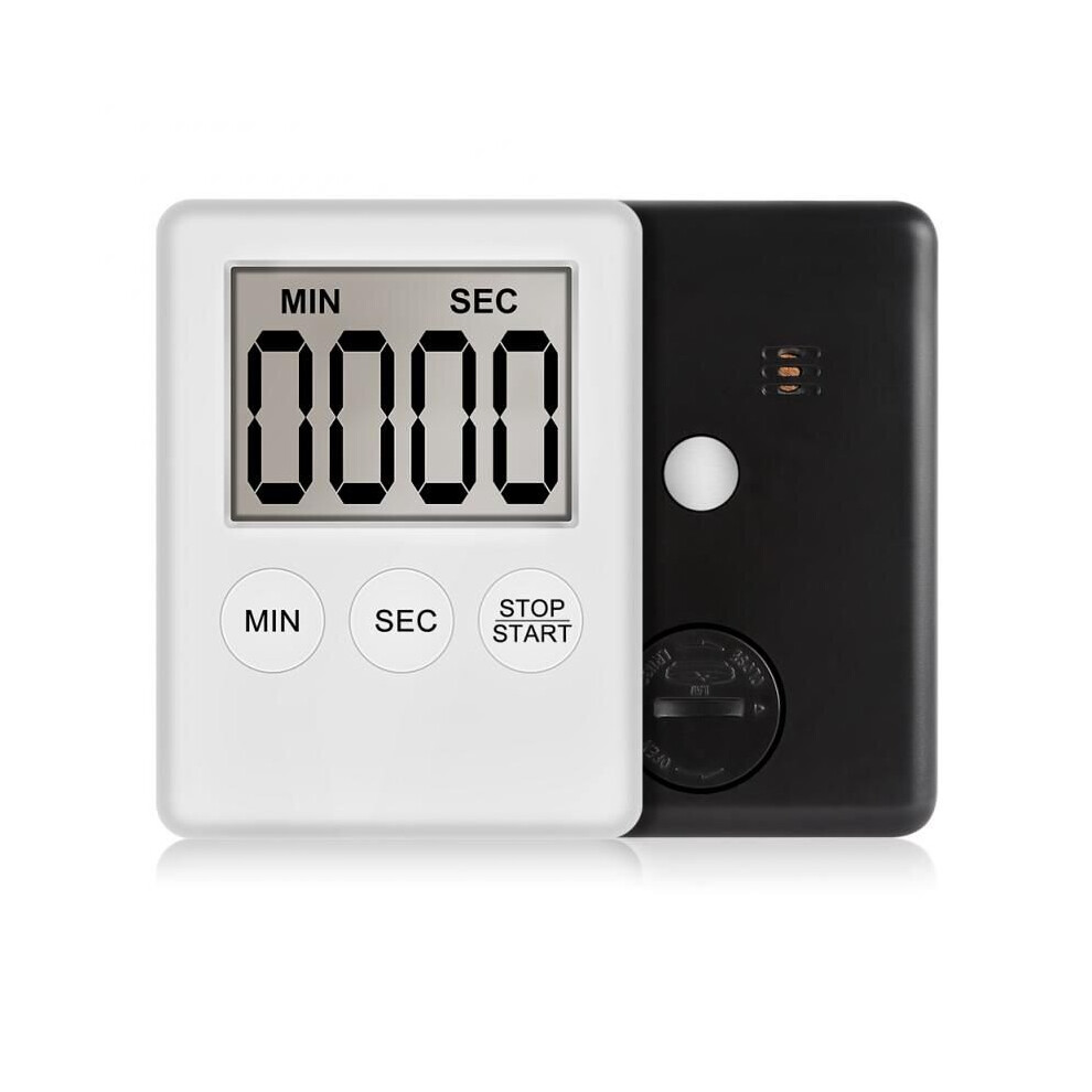 (White) Magnetic Large Lcd Digital Kitchen Timer Count-Down Up Clock Cooking Loud Alarm White