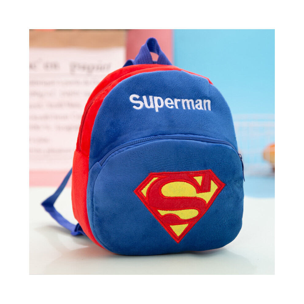 (Superman) Kids Children Plush Mini Backpack Kindergarten Students Schoolbag Outdoor Bags