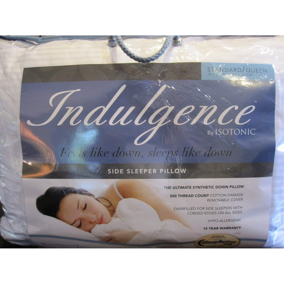 Indulgence Side Sleeper Pillow by Isotonic 28x20, Standard/Queen