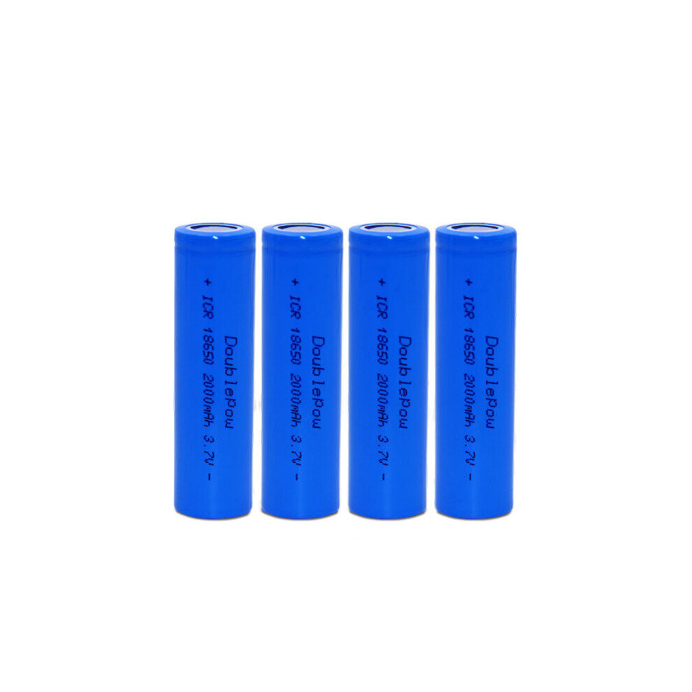 (6pcs) 18650 Rechargeable Li-ion Battery 3.7V 2000mAh Lithium Cells Flat Top