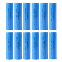 12x 3.7V 2200mAh 18650 Rechargeable Li-ion Battery Flat Top for Flashlight