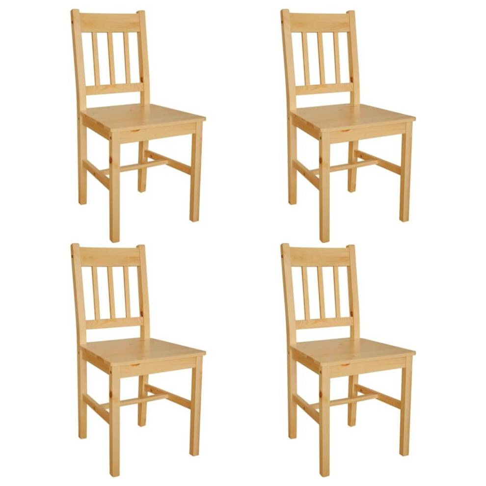 Vidaxl 4X Dining Chairs Wood Natural Colour Kitchen Living Room Furniture Seat