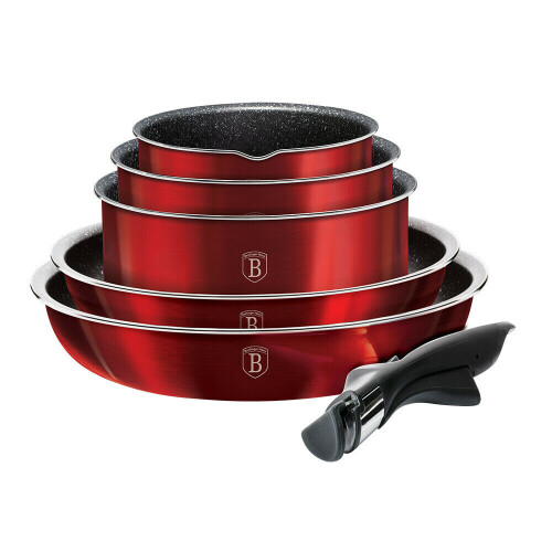 (Red) Berlinger Haus 12Pc Cookware Set Pots Pans Lids 2