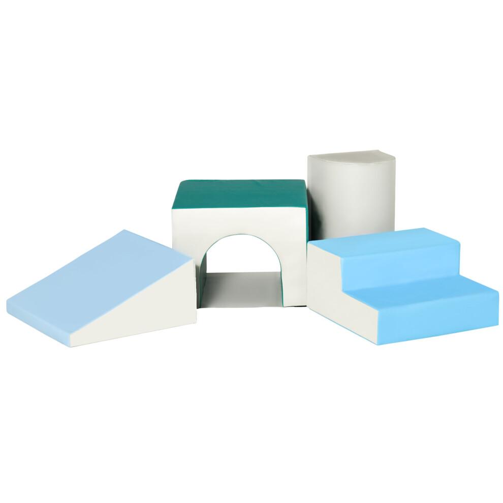 HOMCOM 4-piece Soft Play Set Baby Foam Climber Block Toy Toddler 1-3 Years