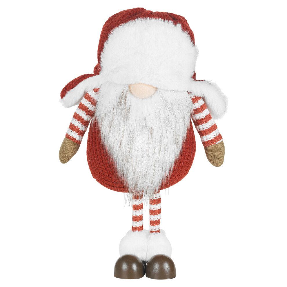 Urbn Living (32Cm) Christmas Standing Gnome Gonk Decoration Xmas Decor Festive Figurines Red/Grey