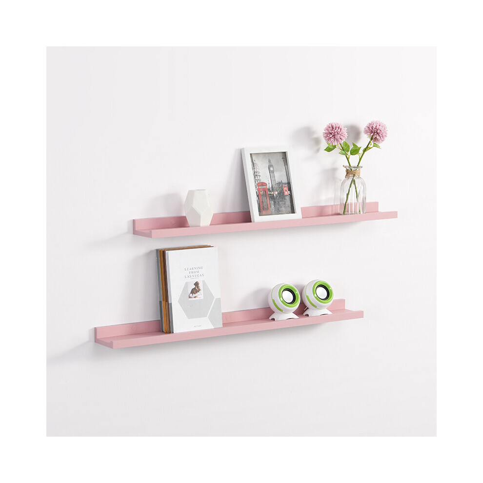 2 Set of 80cm Modern Contemporary Floating Shelf Blush G-0474