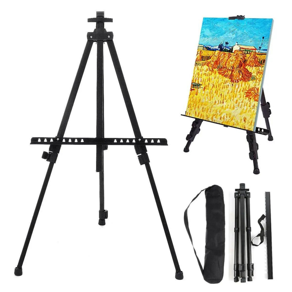 GEEZY  Floor Painting Display T-Sign 63 inches Metal Adjustable Height Artist Foldable Easel