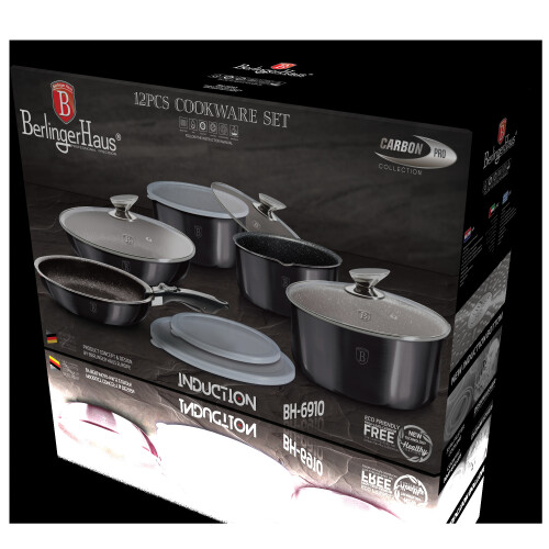 (Carbon Pro) Berlinger Haus 12Pc Cookware Set Pots Pans Lids 1