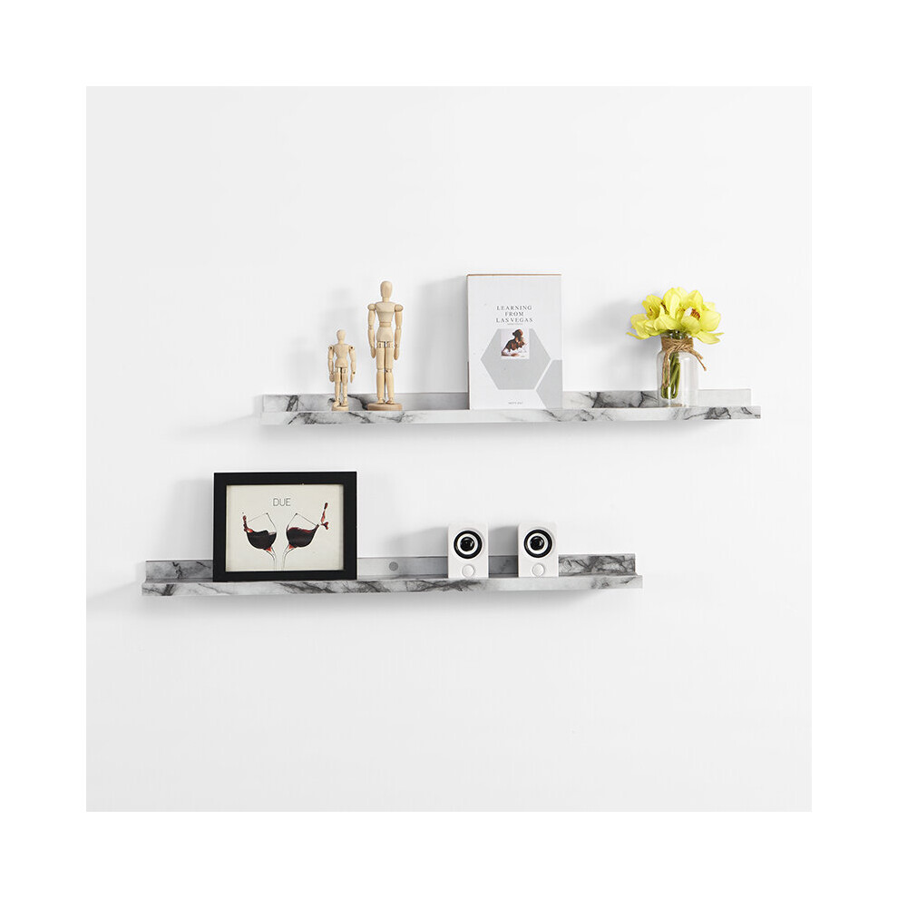 Spot On Dealz 2 Set Of 80Cm Modern Contemporary Floating Shelf Marble Effect G-0475