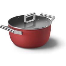 Smeg CKFC2411RDM Casserole Pan 24cm and Lid Red, Brand New