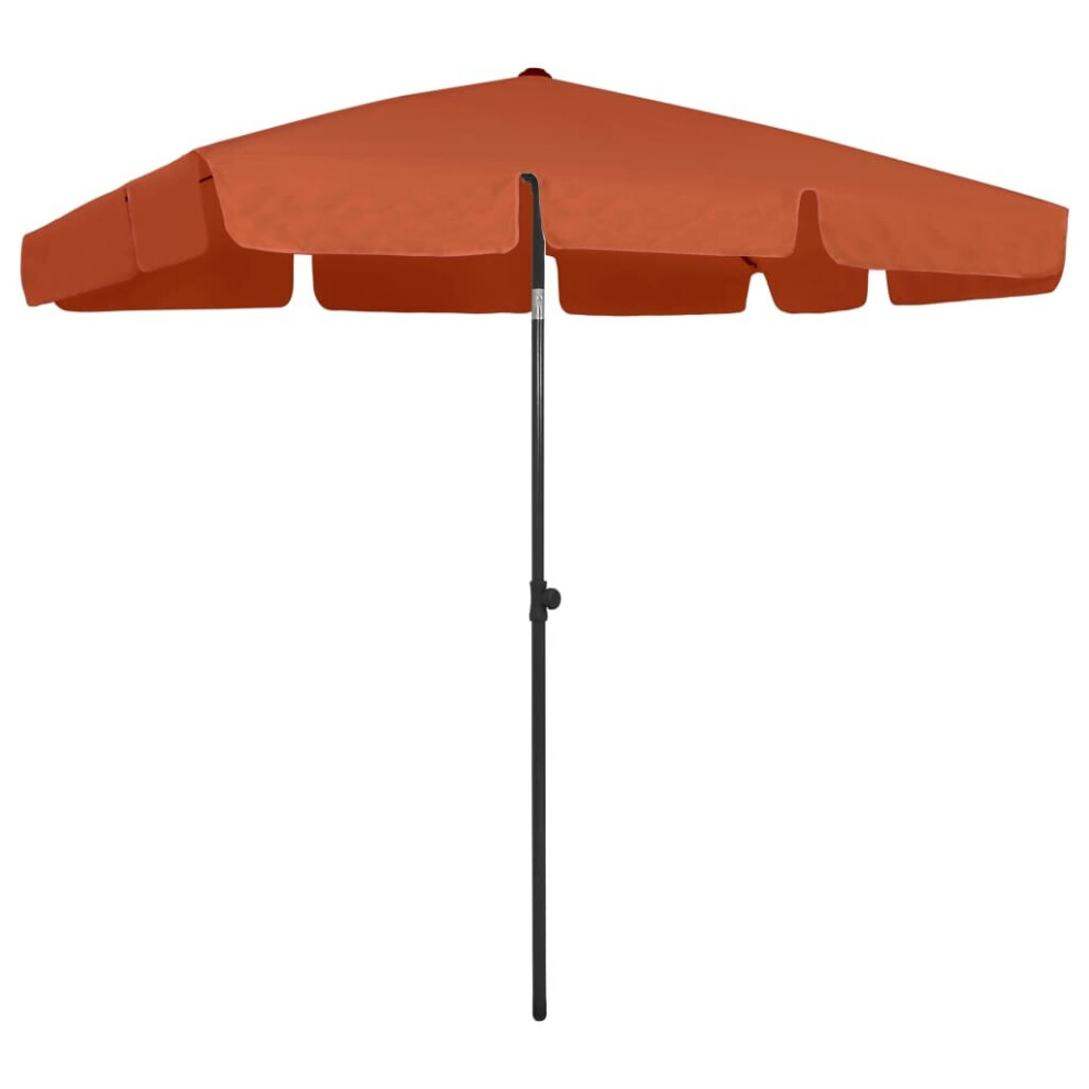 Vidaxl Beach Parasol Outdoor Umbrella Sun Shelter Canopy Sunshade Terracotta
