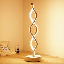 ELINKUME Twist Wave LED Table Lamp - 12 Watt Warm White Modern Decor Light with Standing 17.72 Inches Tall on 4.92 Inches Round Base - Brightness