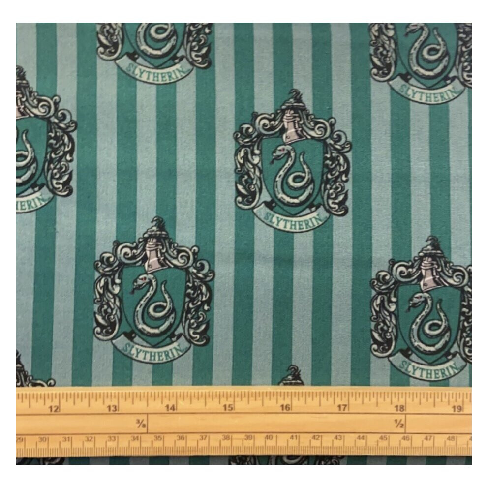 Visage Fat Quarter Harry Potter Slytherin House Crest 100% Cotton Fabric - Quilting Multicoloured