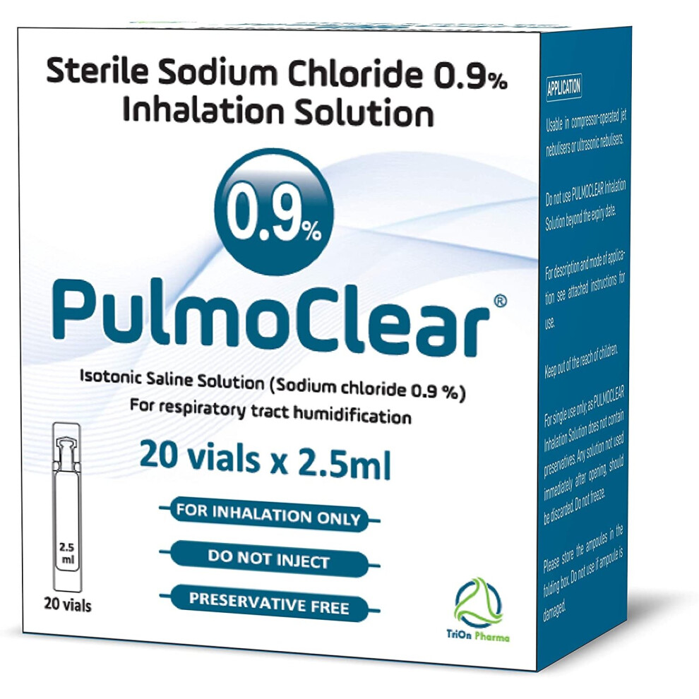 PULMOCLEAR 0.9% Sodium Chloride NaCl Inhalation Saline Solution